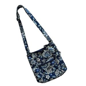 Vera Bradley Blue Floral Adjustable Hipster Crossbody